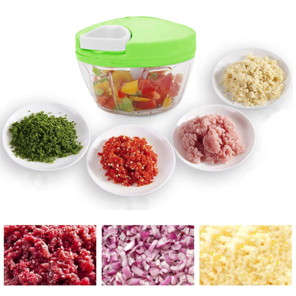 Speedy Chopper Manual Food Chopper For Vegetable| Fruits Nuts| Onions Chopper Hand Pull Mincer Blender Mixer Food Processor(random Colors)